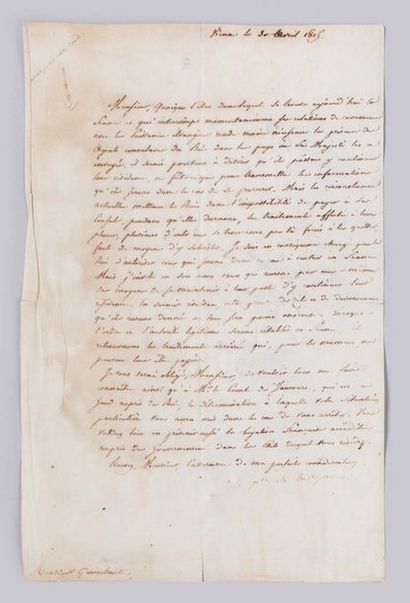 null Charles-Maurice de TALLEYRAND, prince de Bénévent (1754-1838)

Lettre signée...