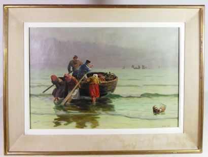 null Charles ROUSSEL (1861-1936)

Retour de pêche.

Huile sur toile signée en bas...