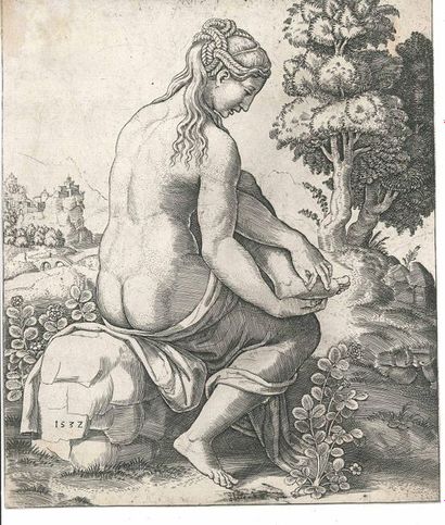 Bernardo Daddi detto Maestro Del Dado (1512- Roma, 1570), Venere che si toglie la... Gazette Drouot
