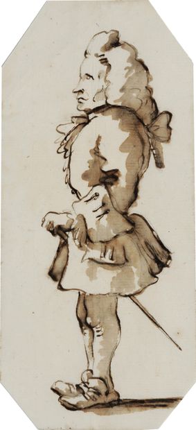 Giambattista Tiepolo 1696 Venezia-1770 Madrid, attribuito a Caricature L 92 - H 200... Gazette Drouot