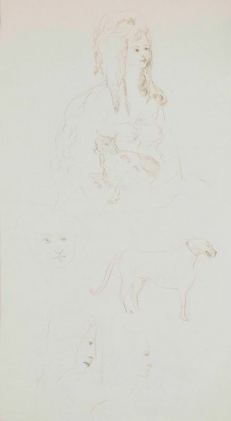 Leonora Carrington (1917-2011), Senza titolo, 1940 pencil on paper, cm 41,7x26,7... Gazette Drouot