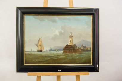 OSSWALT Marie "Marine", 1874, huile sur toile rentoilée, signée et datée en bas à...