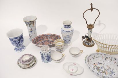 null Lot de céramiques européennes, XIX-XXe, vingt-huit pièces (plats, corbeilles,...