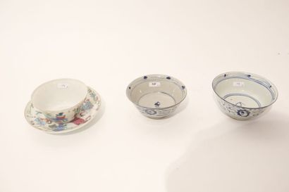 CHINE DU SUD Deux bols de type Swatow à décors bleu et blanc, dynastie Qing / XIXe,...