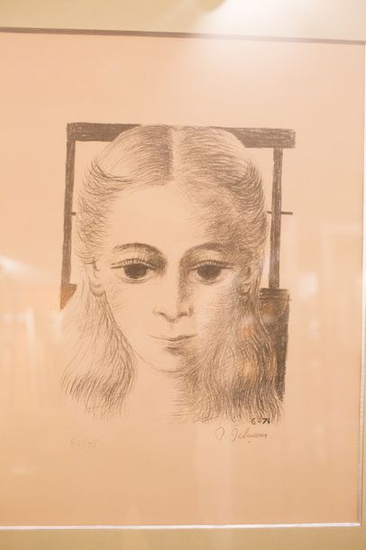 DELVAUX Paul (1897-1994) "Anne de face", après 1971, lithographie, signée en bas...
