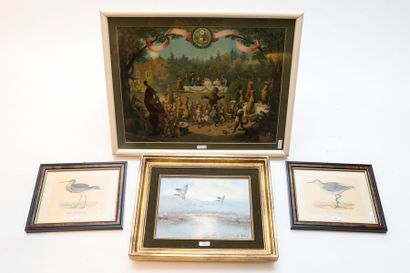 BAKEL V. "Canards en vol", XXe, huile sur toile, signée en bas à droite, 18x24 cm.



On...