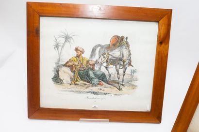 VERNET Carle (1758-1836) [d'après] "Mameluck au repos / 28" et "Cheval arabe équipé...