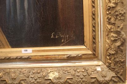 Ecole Belge "L'Épître", fin XIXe, huile sur toile, signée en bas à droite, 45x28...