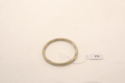 null Bracelet ouvrant en or bicolore 18 carats tressé, poinçons, d. 7 cm, 18 g e...