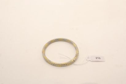 null Bracelet ouvrant en or bicolore 18 carats tressé, poinçons, d. 7 cm, 18 g e...