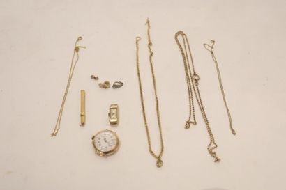 Lot de bijoux (boîtiers et chaînes de montre,...
