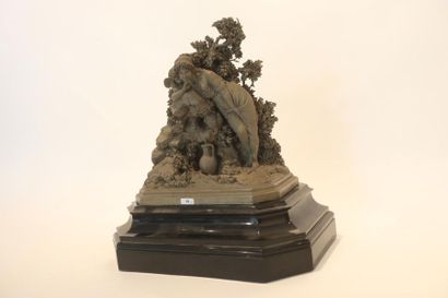 HARZÉ Léopold (1831-1893) "Tant va la cruche à l'eau...", 1866, important groupe...