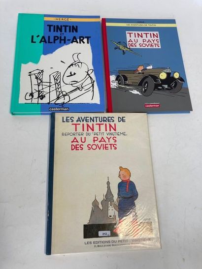 HERGÉ, REMI Georges dit (1907-1983) Trois albums :

- "Les Aventures de Tintin reporter...