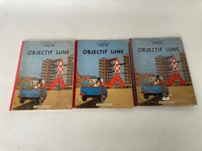 HERGÉ, REMI Georges dit (1907-1983) "Les Aventures de Tintin - Objectif Lune", Casterman,...
