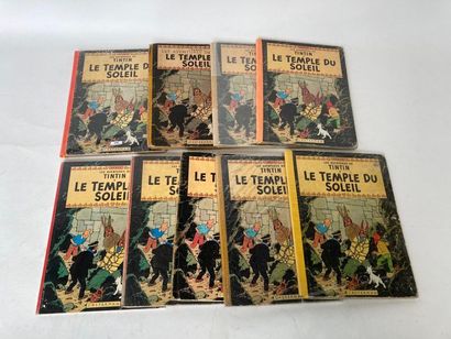 HERGÉ, REMI Georges dit (1907-1983) "Les Aventures de Tintin - Le Temple du soleil",...