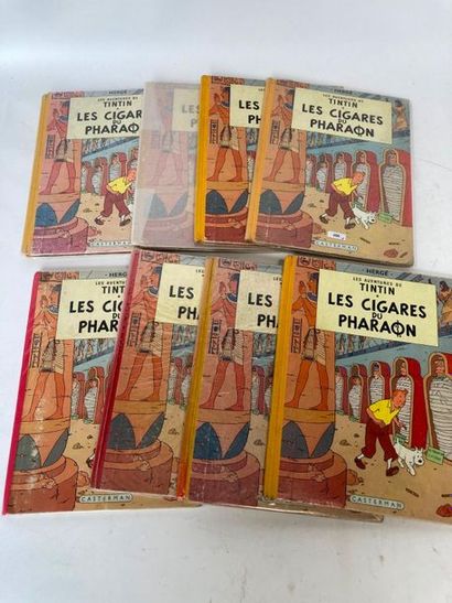 HERGÉ, REMI Georges dit (1907-1983) "Les Aventures de Tintin - Les Cigares du pharaon",...