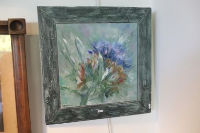 DESCAMPE Colette "Composition florale", XXe, huile sur toile, signée en bas à gauche,...