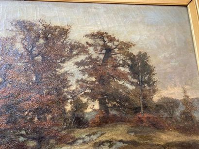 BARON Théodore (1840-1899) "Paysage pastoral", 1875, huile sur toile, signée et datée...
