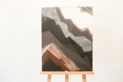 École contemporaine "Granit", XX-XXIe, technique mixte sur papier marouflé sur toile,...