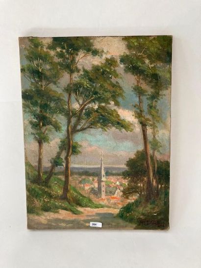 TYTGAT Médard dit l'Aîné (1871-1948) "Paysage", début XXe, huile sur toile, signée...