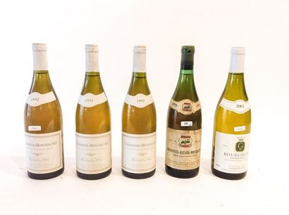 BOURGOGNE Blanc, cinq bouteilles :

- (BIENVENUES-BATARD-MONTRACHET), Carillon-Virot...