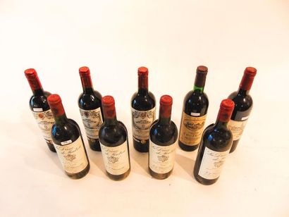 BORDEAUX Rouge, neuf bouteilles : 

- (SAINT-ESTÈPHE), Château Montrose 1992, quatre...