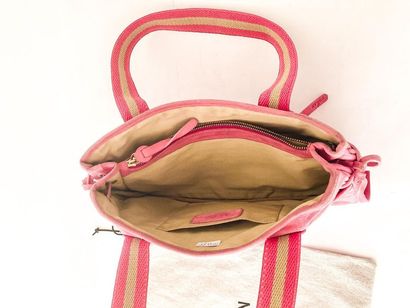 HOGAN - ITALY Pink suede handbag, with cover, l. 32,5 cm [wear and tear].