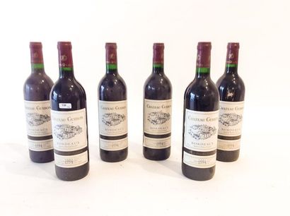 BORDEAUX Rouge, Château Guibon 1994, six bouteilles [légères altérations aux éti...