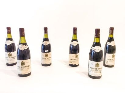 VALLÉE-DU-RHÔNE (GIGONDAS) Rouge, Château de Montmiraille 1990, six bouteilles [altérations...