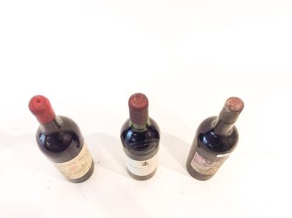 BORDEAUX Red, three bottles:

- (POMEROL), Château Gazin 1937 (?), one bottle [upper-shoulder,...