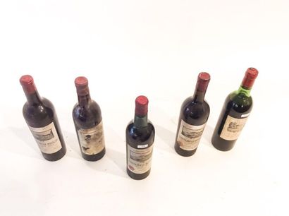 BORDEAUX Red, five bottles: 

- (PAUILLAC), Château Duhart-Milion-Rotschild 1975,...