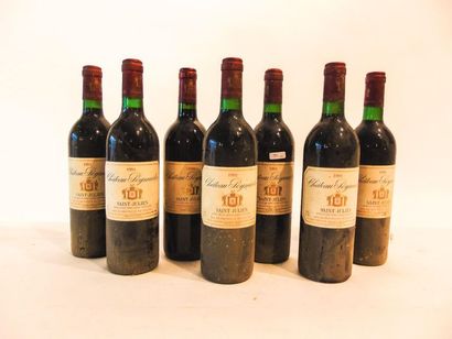 BORDEAUX (SAINT-JULIEN) Rouge, Château Peymartin 1991 (six) et 1999 (une), sept bouteilles...