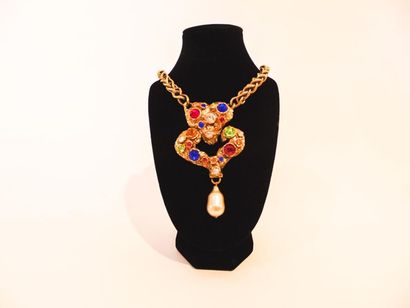 Christian LACROIX Fancy necklace in gold-plated metal enhanced with rhinestones and...