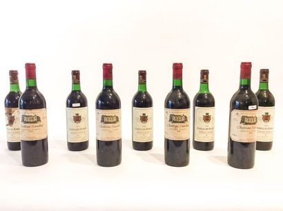 BORDEAUX Rouge, neuf bouteilles : 

- (-SUPÉRIEUR), Château des Barries 1988, cinq...
