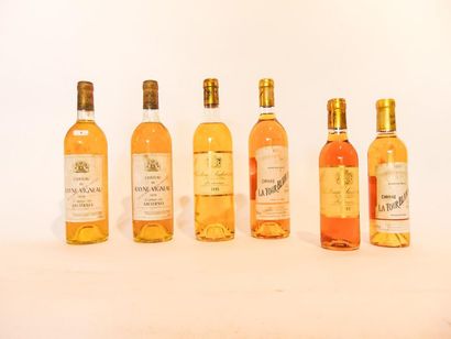 BORDEAUX (SAUTERNES) Blanc liquoreux, six bouteilles :

- Château de Rayne-Vigneau,...