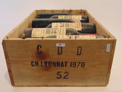 BORDEAUX (LUSSAC-SAINT-ÉMILION) Rouge, Château Lyonnat 1970, douze bouteilles dans...