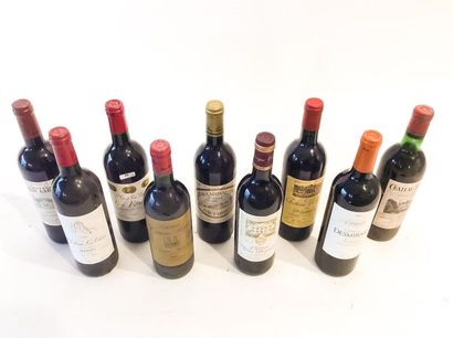 BORDEAUX Rouge, neuf bouteilles :

- (CANON-FRONSAC), Château Junayme 1970, une bouteille...