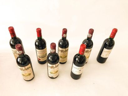 BORDEAUX Rouge, huit bouteilles :

- (MARGAUX), Château Siran 1983, quatre bouteilles...