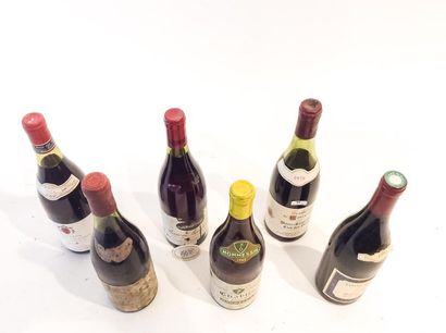 BOURGOGNE Rouge et blanc, six bouteilles :

- (BEAUNE), Domaine Bernard Delagrange,...