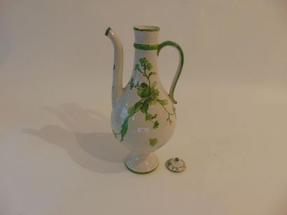France Baluster ewer on pedestal with floral decoration in green monochrome, late...