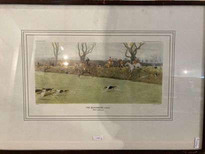 ALDIN Cécil (1870-1935) "The Cottesbrook Hunt", lithographie polychrome, 37,5x66...