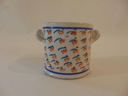 AUXERROIS [attribué à] Double-handled pot with stylized decoration, circa 1800, stanniferous...