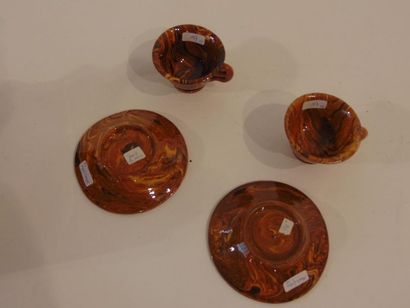 APT [attribué à] Vase à col en corolle, XXe, céramique à fond jaspé, h. 19,5 cm [petits...