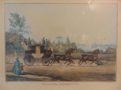 POLLARD James (1792/97-1867) [d'après] "The Red Rover, Southampton Coach" et "A View...