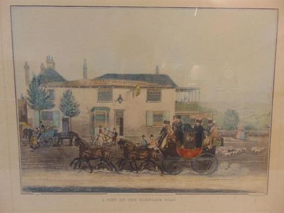 POLLARD James (1792/97-1867) [d'après] "The Red Rover, Southampton Coach" et "A View...