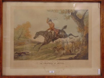 VERNET Carle (1758-1836) [d'après] "The Foxhunter," polychrome lithograph, 26x38...