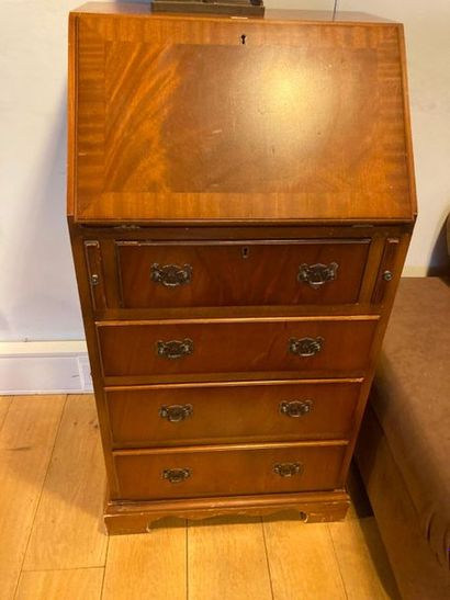null English lady's scriban with one flap and four drawers, 20th century, varnished...