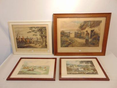 null Set of four framed reproductions :

- "The Right Sort - To the Crack Riders...