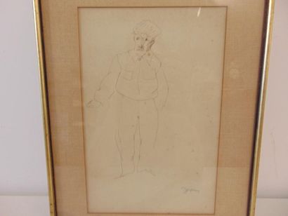 JESPERS Floris (1889-1965) "Sketch of a man", XXth, pen and brown ink on paper, signed...