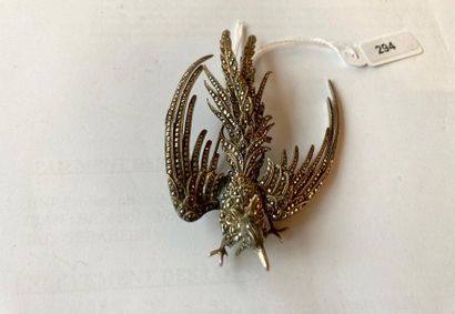null Bird of paradise brooch set with rhinestones, l. 9 cm [slightest misses and...